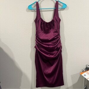 Suzi Chin for Maggy Boutique Elegant Plum Sleeveless fitted Dress size 0